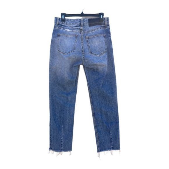 H&M WOMEN'S SIZE 10 HIGH RISE STRAIGHT CAPRI JEANS WITH RAW HEM SIZE 10 - Picture 11 of 11